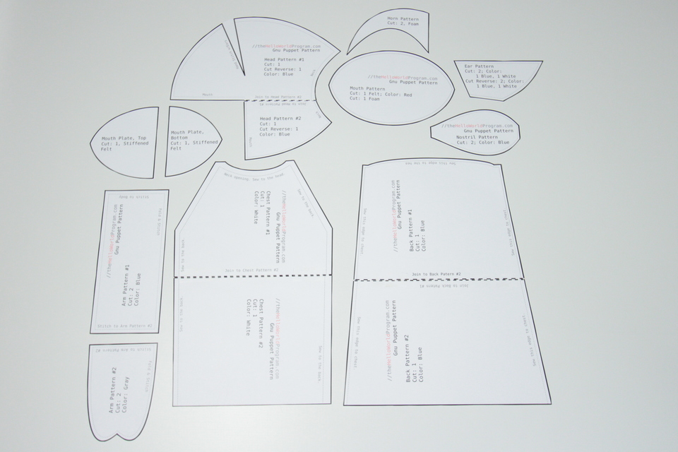 How to Make a Puppet: Pattern & Materials for a Gnu