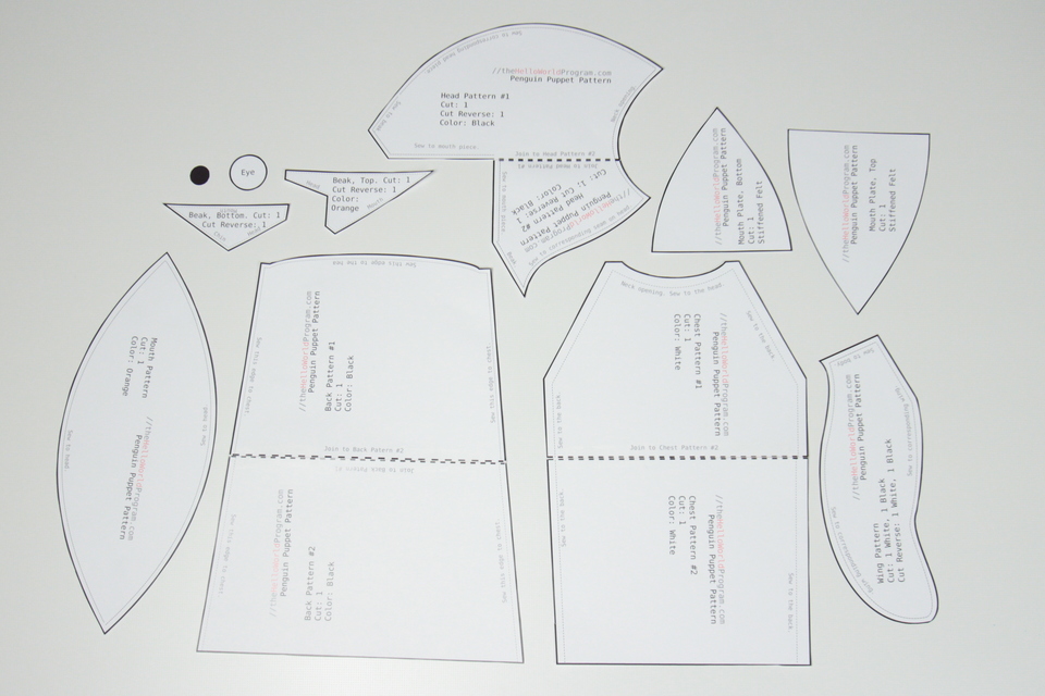 How to Make a Puppet: Pattern & Materials for a Penguin