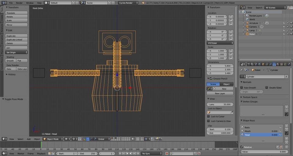 How to Model and Animate a Robot: Rigging Blender Armatures