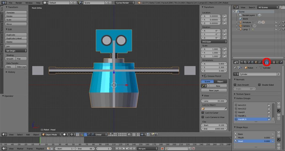 How to Model and Animate a Robot: Key Frame a Blender Animation