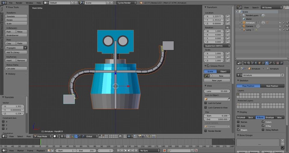 How to Model and Animate a Robot: Rigging Blender Armatures • Dototot
