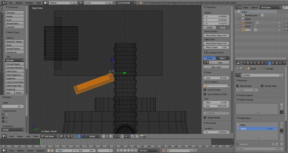How to Model and Animate a Robotl: Materials and Shape Keys