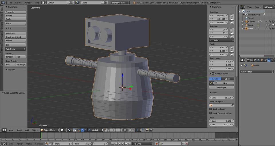 Beginner Blender Tutorial: How to Model & Animate a Robot • Dototot